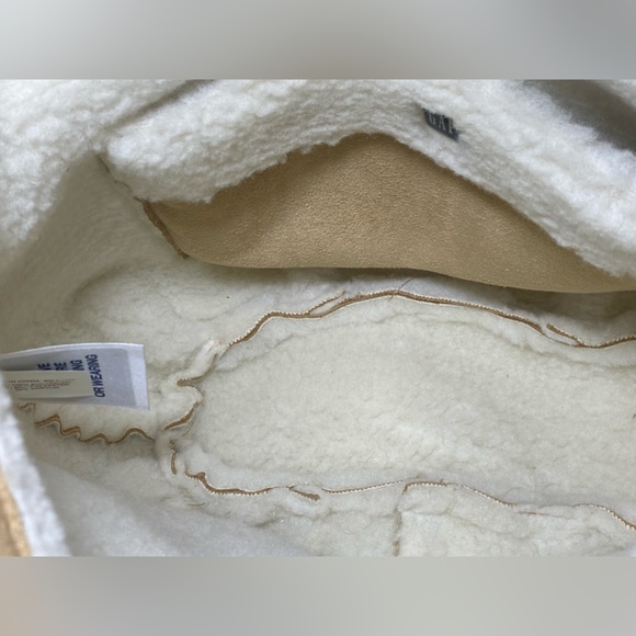 Vintage Y2K The GAP Shearling Velvet  Tan Shoulder Purse Shoulder Bag - Picture 6 of 8